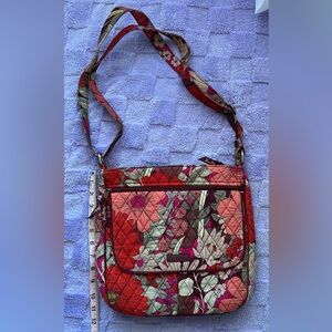 Vera Bradley Red and Pink Floral Crossbody Bag